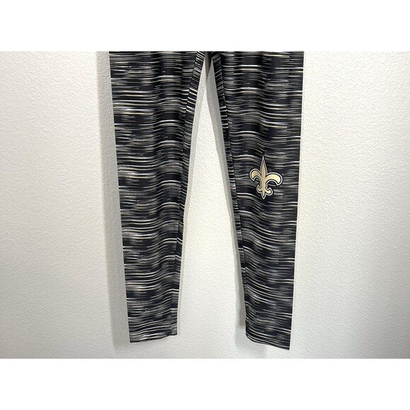 NWT New Orleans Saints Women's Space Dye Leggings Size Small S Black Gold - Picture 3 of 9